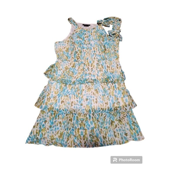 BCBGMaxAzria Blue and Green Animal Print
Tiered Sleeveless Chiffon Midi Dress XL - Picture 12 of 12